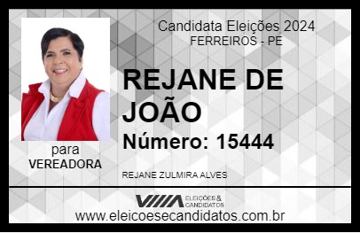 Candidato REJANE DE JOÃO 2024 - FERREIROS - Eleições