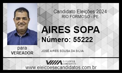 Candidato AIRES SOPA 2024 - RIO FORMOSO - Eleições