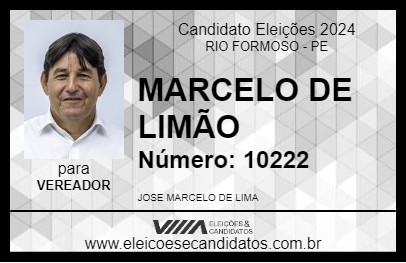 Candidato MARCELO DE LIMÃO 2024 - RIO FORMOSO - Eleições