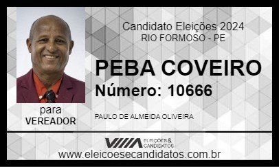 Candidato PEBA COVEIRO 2024 - RIO FORMOSO - Eleições