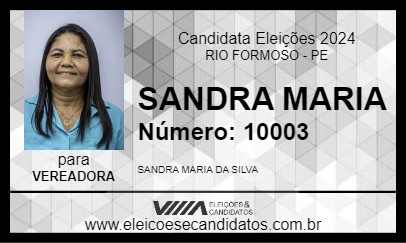 Candidato SANDRA MARIA 2024 - RIO FORMOSO - Eleições