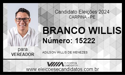 Candidato BRANCO WILLIS 2024 - CARPINA - Eleições