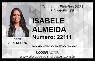 Candidato ISABELE ALMEIDA 2024 - SIRINHAÉM - Eleições