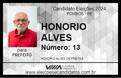 Candidato HONORIO ALVES 2024 - POMBOS - Eleições