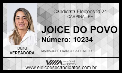 Candidato JOICE DO POVO 2024 - CARPINA - Eleições