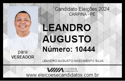 Candidato LEANDRO AUGUSTO 2024 - CARPINA - Eleições