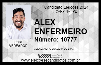 Candidato ALEX ENFERMEIRO 2024 - CARPINA - Eleições