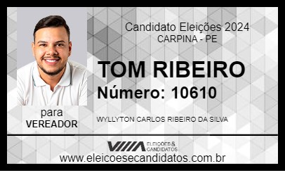 Candidato TOM RIBEIRO 2024 - CARPINA - Eleições