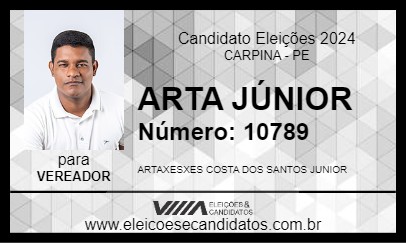 Candidato ARTA JÚNIOR 2024 - CARPINA - Eleições