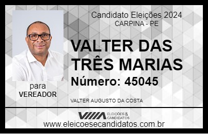 Candidato VALTER DAS TRÊS MARIAS 2024 - CARPINA - Eleições