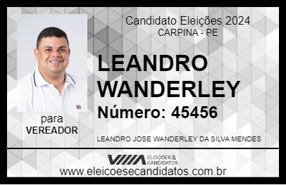 Candidato LEANDRO WANDERLEY 2024 - CARPINA - Eleições