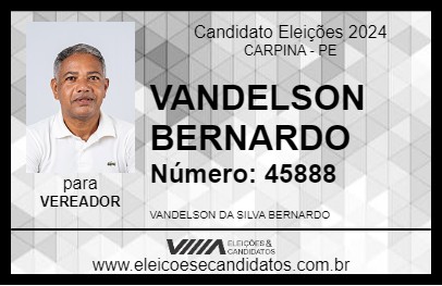 Candidato VANDELSON BERNARDO 2024 - CARPINA - Eleições