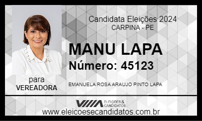 Candidato MANU LAPA 2024 - CARPINA - Eleições