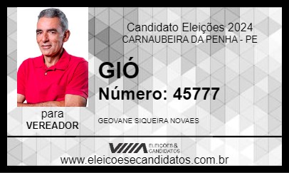 Candidato GIÓ 2024 - CARNAUBEIRA DA PENHA - Eleições