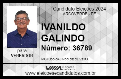 Candidato IVANILDO GALINDO 2024 - ARCOVERDE - Eleições