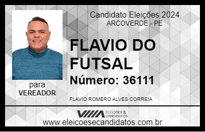 Candidato FLAVIO DO FUTSAL 2024 - ARCOVERDE - Eleições