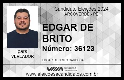 Candidato EDGAR DE BRITO 2024 - ARCOVERDE - Eleições