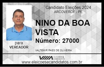 Candidato NINO DA BOA VISTA 2024 - ARCOVERDE - Eleições