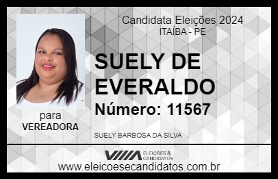 Candidato SUELY DE EVERALDO 2024 - ITAÍBA - Eleições