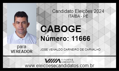 Candidato CABOGE 2024 - ITAÍBA - Eleições