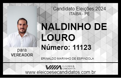 Candidato NALDINHO DE LOURO 2024 - ITAÍBA - Eleições