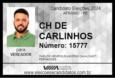 Candidato CH DE CARLINHOS 2024 - AFRÂNIO - Eleições