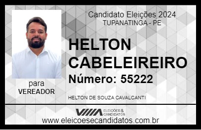 Candidato HELTON CABELEIREIRO 2024 - TUPANATINGA - Eleições