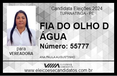 Candidato FIA DO OLHO D ÁGUA 2024 - TUPANATINGA - Eleições