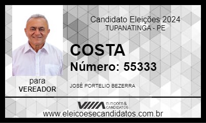 Candidato COSTA 2024 - TUPANATINGA - Eleições