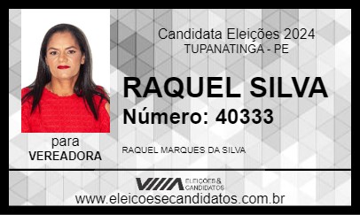 Candidato RAQUEL SILVA 2024 - TUPANATINGA - Eleições