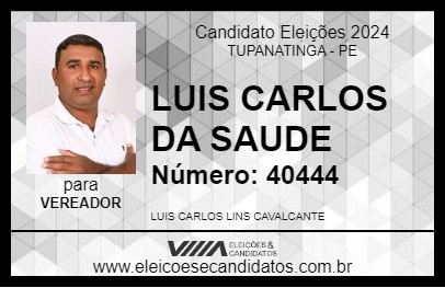 Candidato LUIS CARLOS DA SAUDE 2024 - TUPANATINGA - Eleições