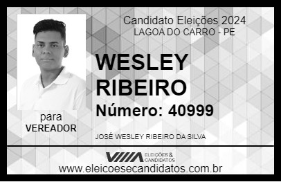 Candidato WESLEY RIBEIRO 2024 - LAGOA DO CARRO - Eleições