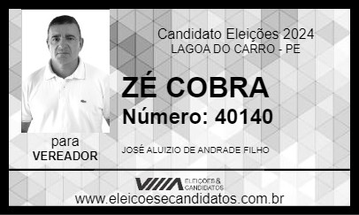 Candidato ZÉ COBRA 2024 - LAGOA DO CARRO - Eleições