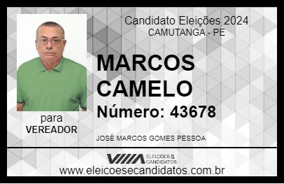 Candidato MARCOS CAMELO 2024 - CAMUTANGA - Eleições