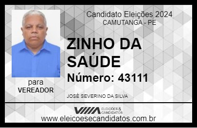 Candidato ZINHO DA SAÚDE 2024 - CAMUTANGA - Eleições