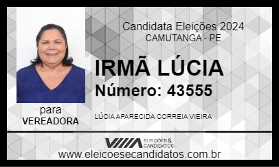 Candidato IRMÃ LÚCIA 2024 - CAMUTANGA - Eleições