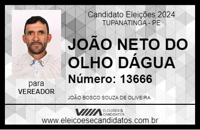 Candidato JOÃO NETO DO OLHO DÁGUA 2024 - TUPANATINGA - Eleições