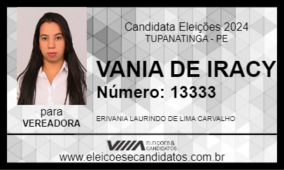 Candidato VANIA DE IRACY 2024 - TUPANATINGA - Eleições