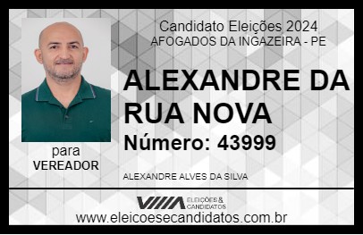 Candidato ALEXANDRE DA RUA NOVA 2024 - AFOGADOS DA INGAZEIRA - Eleições