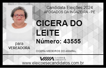 Candidato CICERA DO LEITE 2024 - AFOGADOS DA INGAZEIRA - Eleições