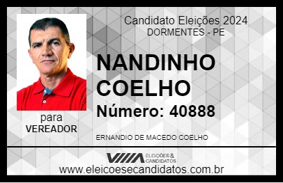 Candidato NANDINHO COELHO 2024 - DORMENTES - Eleições