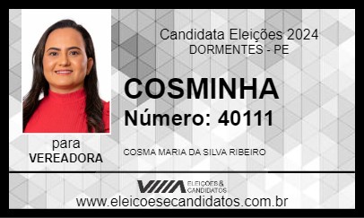 Candidato COSMINHA 2024 - DORMENTES - Eleições