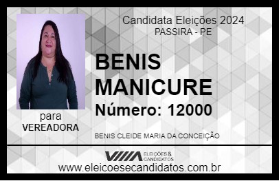 Candidato BENIS MANICURE 2024 - PASSIRA - Eleições