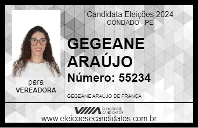 Candidato GEGEANE ARAÚJO 2024 - CONDADO - Eleições