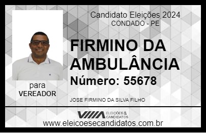 Candidato FIRMINO DA AMBULÂNCIA 2024 - CONDADO - Eleições