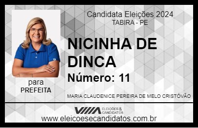 Candidato NICINHA DE DINCA 2024 - TABIRA - Eleições