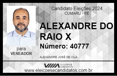 Candidato ALEXANDRE DO RAIO X 2024 - CUMARU - Eleições