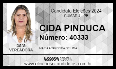 Candidato CIDA PINDUCA 2024 - CUMARU - Eleições