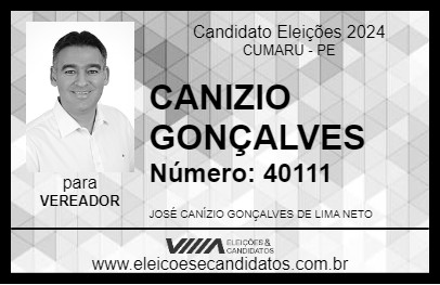 Candidato CANIZIO GONÇALVES 2024 - CUMARU - Eleições