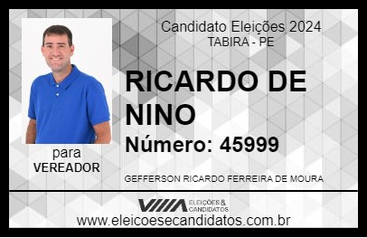 Candidato RICARDO DE NINO 2024 - TABIRA - Eleições